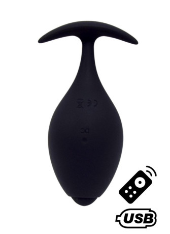 BABA, Plug vibrant anal noir USB, avec télécommande - BQ131BLK